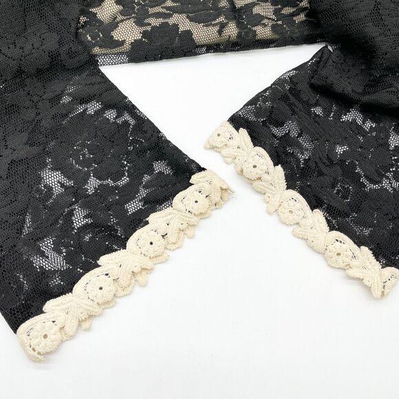 J&M Lace Tunic Dress Womens Small Pockets Dark Cottagecore Boho Whimsigoth Flirt - Picture 5 of 10